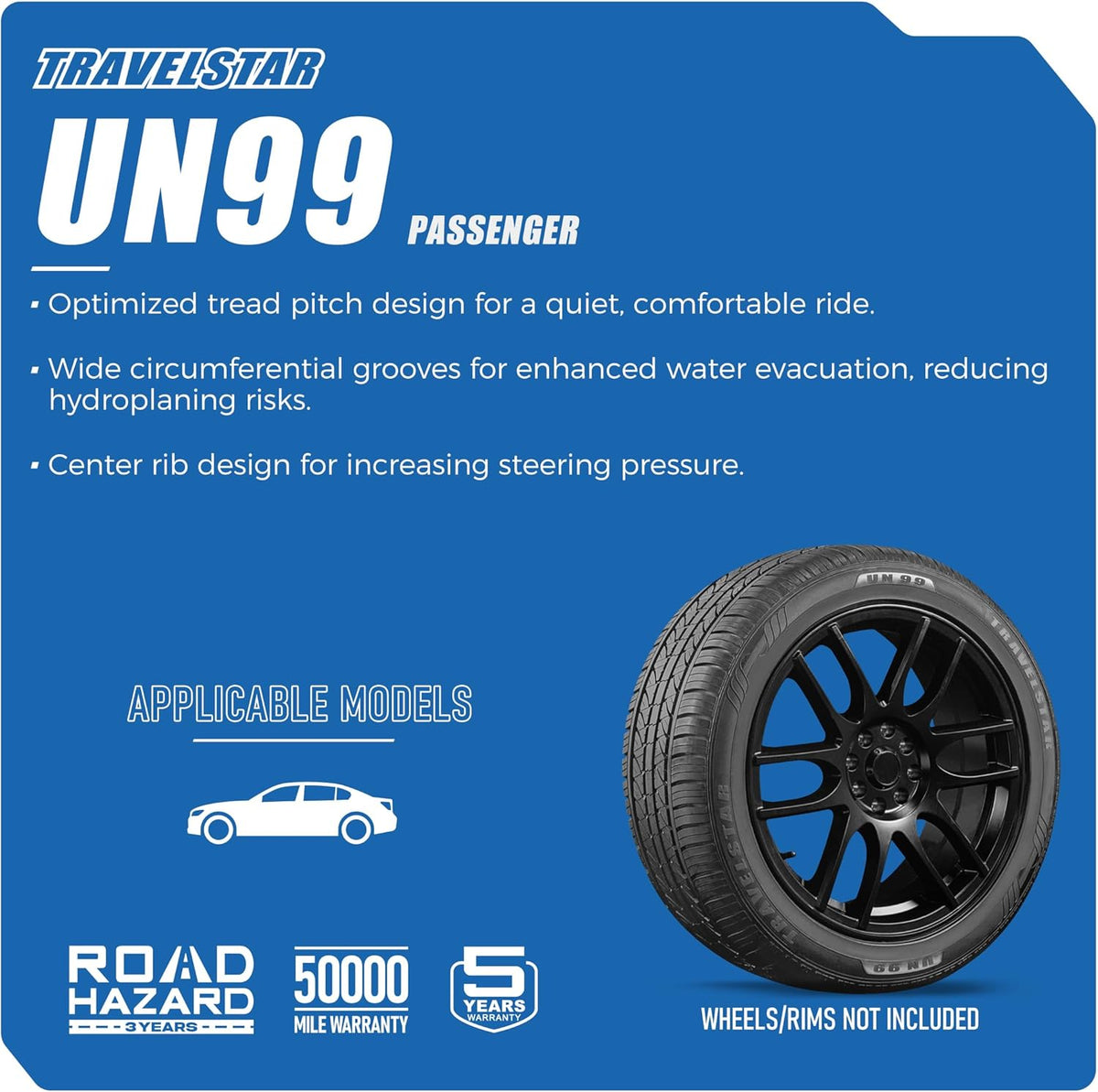 Reliant Set of 4 (Four) Travelstar UN99 205/65R16 95H All Season Radial Car Tire | Passenger Tire